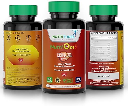 Miniatura 8 de NutriOm3-500mg Aceite de Krill Antártico Omega 3 Suplemento para la salud cardiovascular - Suplemento cardíaco de fácil absorción con omega-3, EPA,