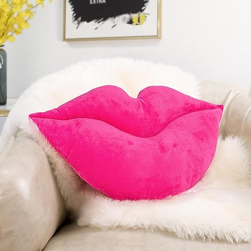 AELS Almohadas de labios grandes 3D, suaves y suaves, decorativas, almohadas de amor, lindas almohadas de 24 x 12 pulgadas para sofá, cama, sala de
