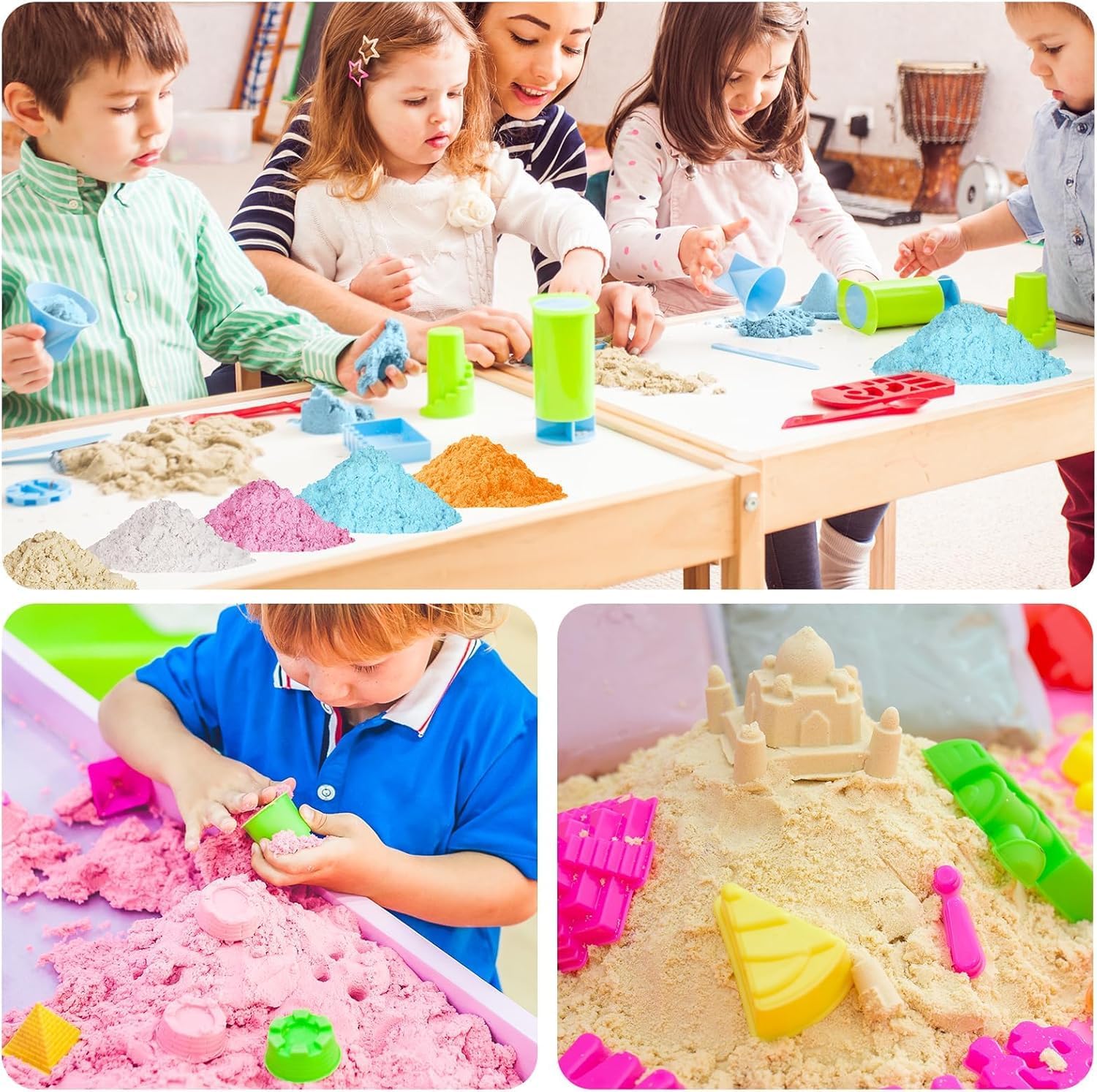 NiToy FlexiSand 2.2Lbs Sand, Never Dries Out-Fun for 3 Years and up Kids Bulk Refill for Sensory Sand Box Toys(Orignial)