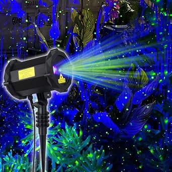 Firefly Garden Lights Christmas Star Projector with Blue Nebula Outdoor Wall Lights Decorative Lighting for Garden Home