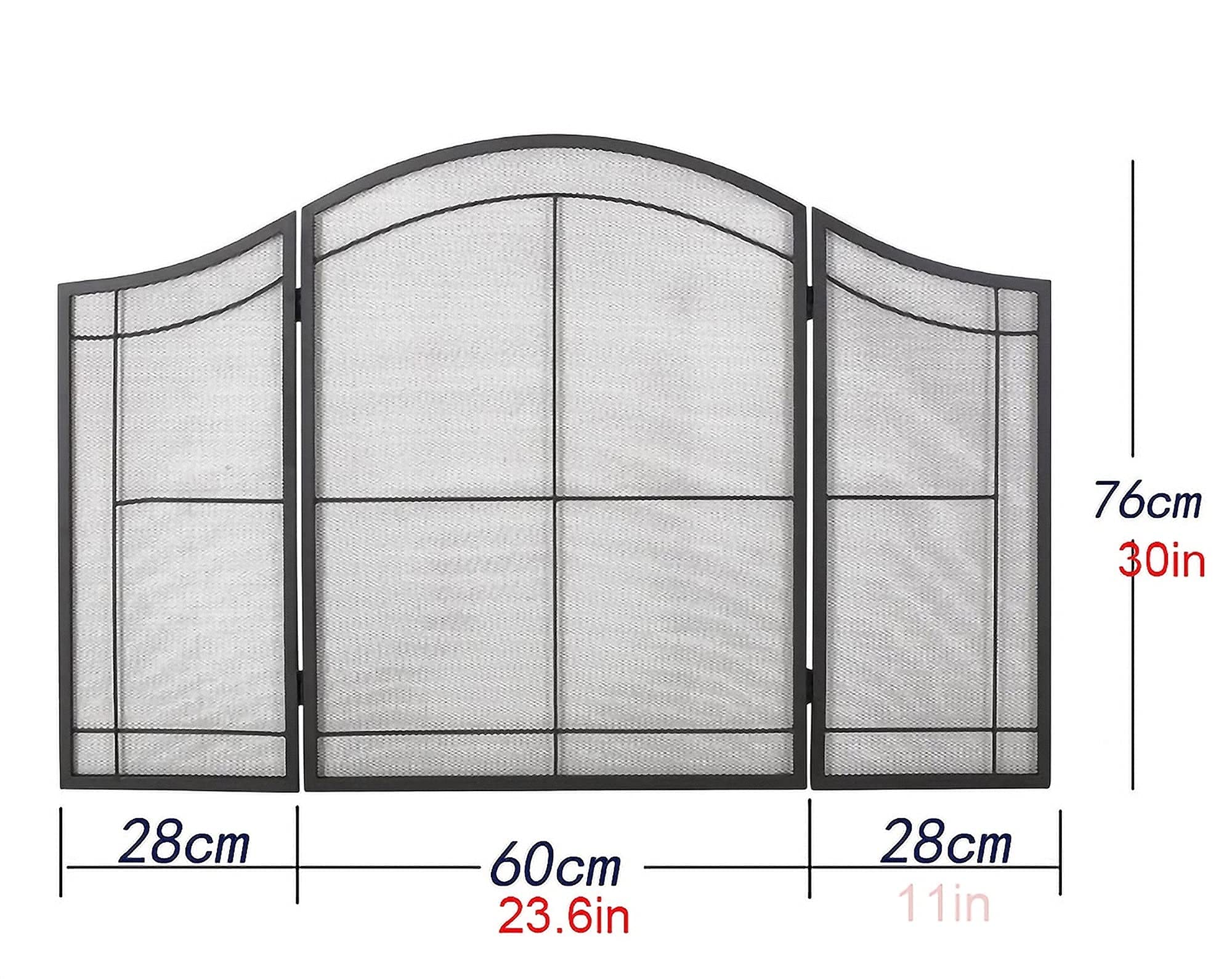 Amazon.co.jp: ファイヤーガード 暖炉ガード モダンな3パネルアイアン