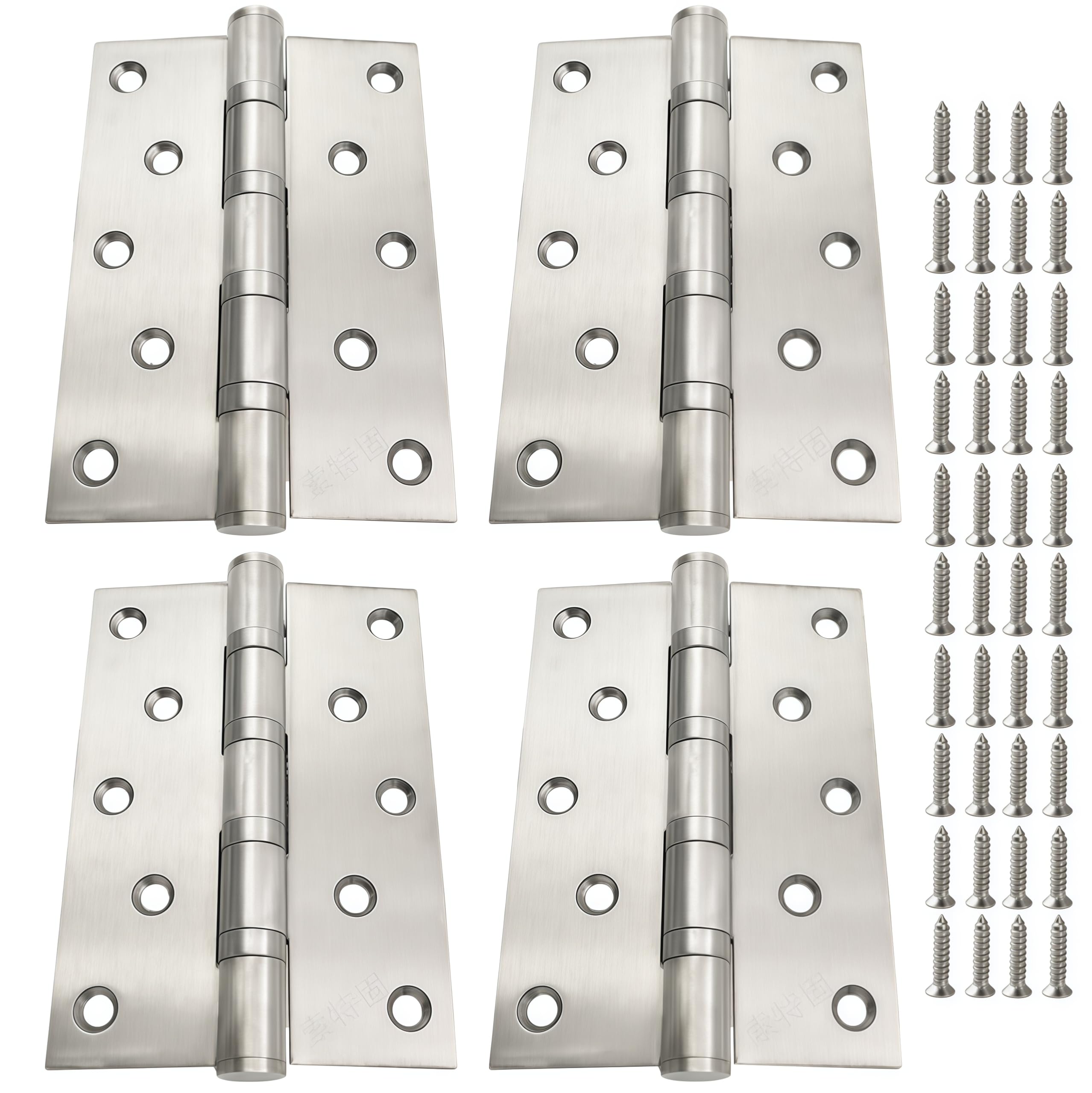 Hinges 4 Pack of 5 Inch (129*89*3mm) Stainless Steel Casement Hinges Silver