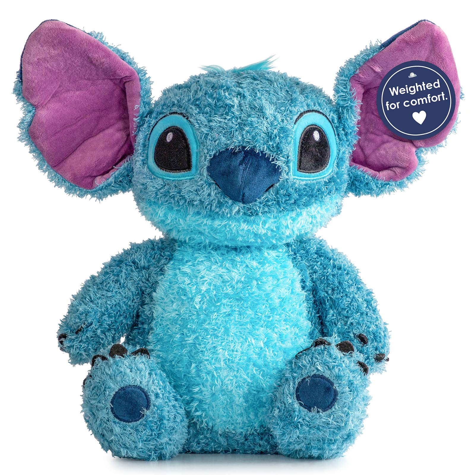 Jay Franco Weighted Disney Plush Pillow Buddy - 2.5 lbs Soft Plushie Stuffed Pillow, 14 Inches, Blue - Stitch