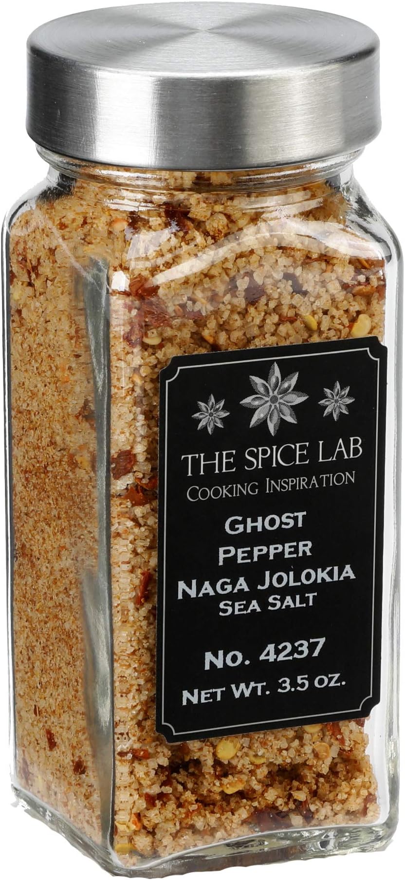 (3.5 oz) Ghost Pepper Salt (Naga Jolokia) - French Jar of Ghost Pepper Sea Salt- Gluten-Free Non-GMO All Natural Premium Gourmet Spicy Salt - No. 237