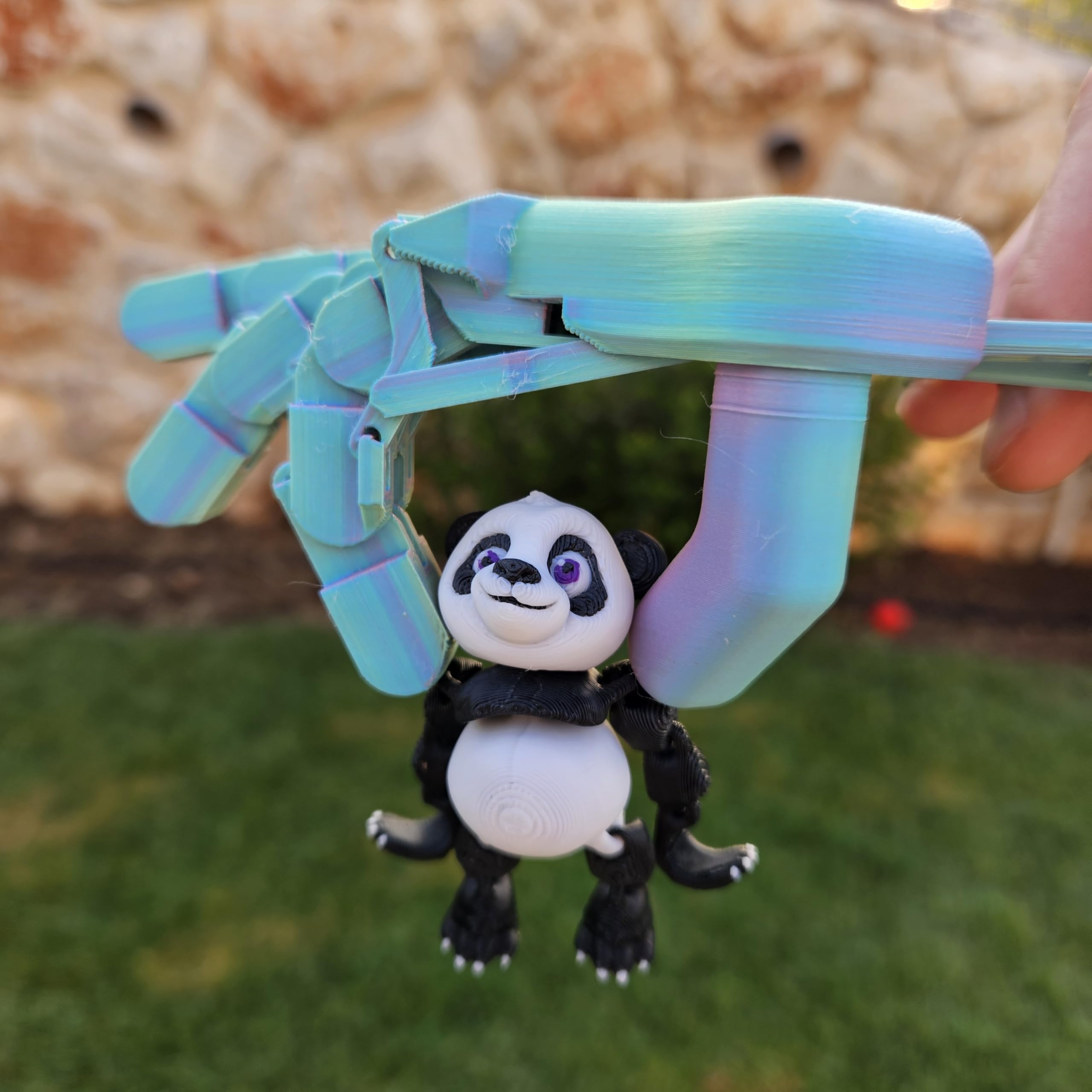 Overengineered Mechanical Hand Toy - 4 Fingers (3D Printed) Black 1