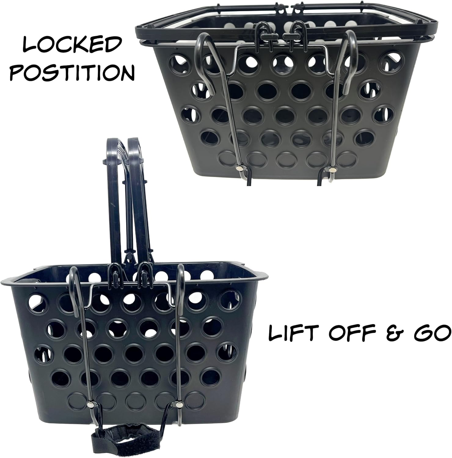 Bikase Lift Off Basket for Bicycle - Handlebar Mount Bike Basket