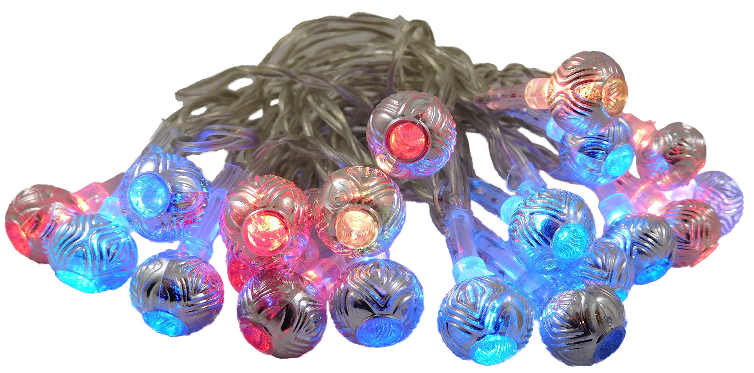 Christmas Concepts® 20 Colour Changing LED Silver Ball Lights - Battery Operated - Indoor Lighting