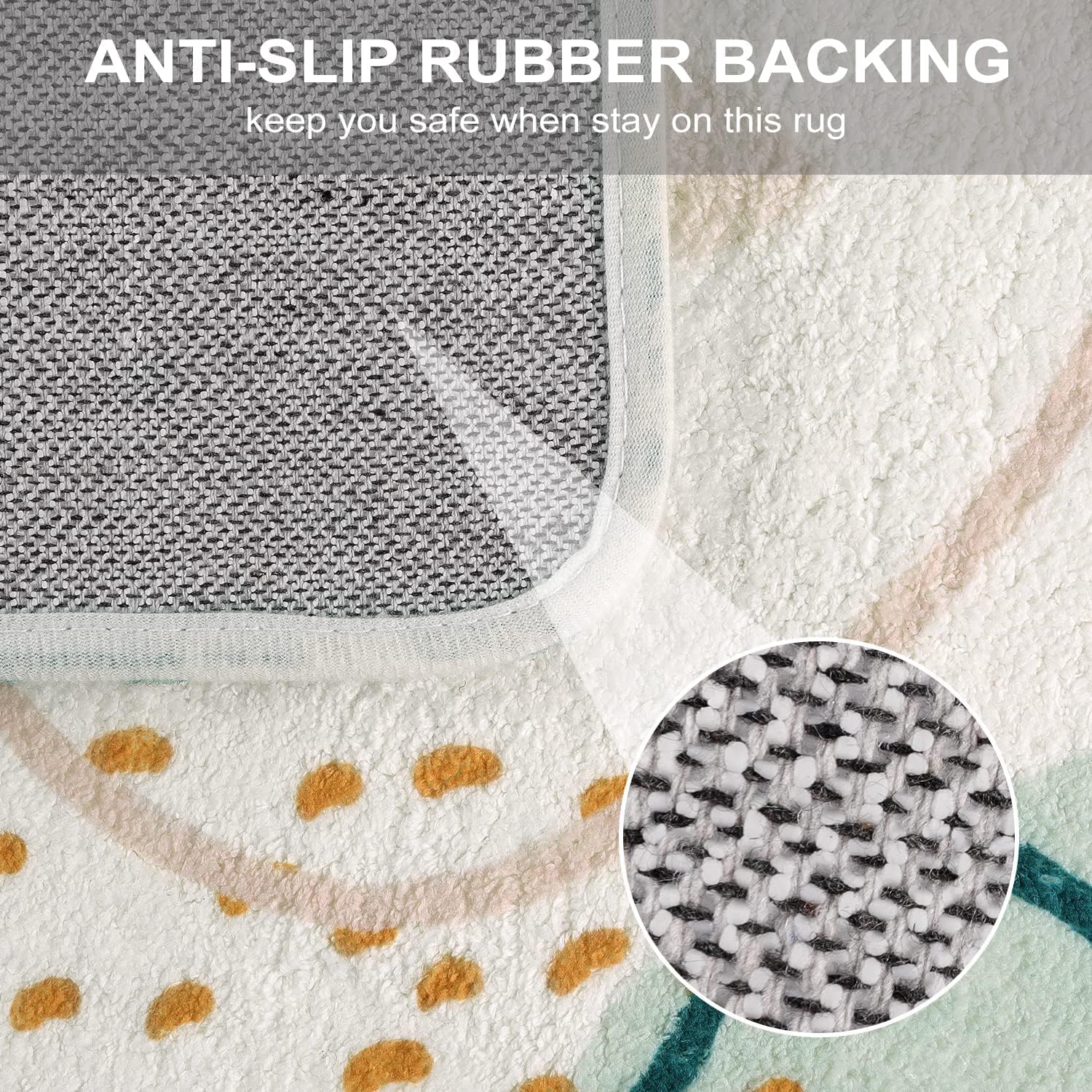 Uphome Bathroom Runner Rug Green Botanical Long Bath Mat Non-Slip Modern Boho Bath Rug Soft Velvet Machine Washable Floor Mats Aesthetic Design for Bathroom Tub Shower,20''x59''