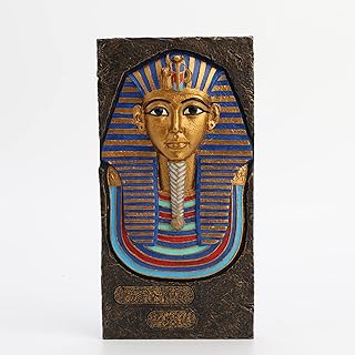 Veronese Design 9 1/2 Inch Egyptian Pharaoh Tutankhamun Resin Wall Art Hand Painted Sculpture
