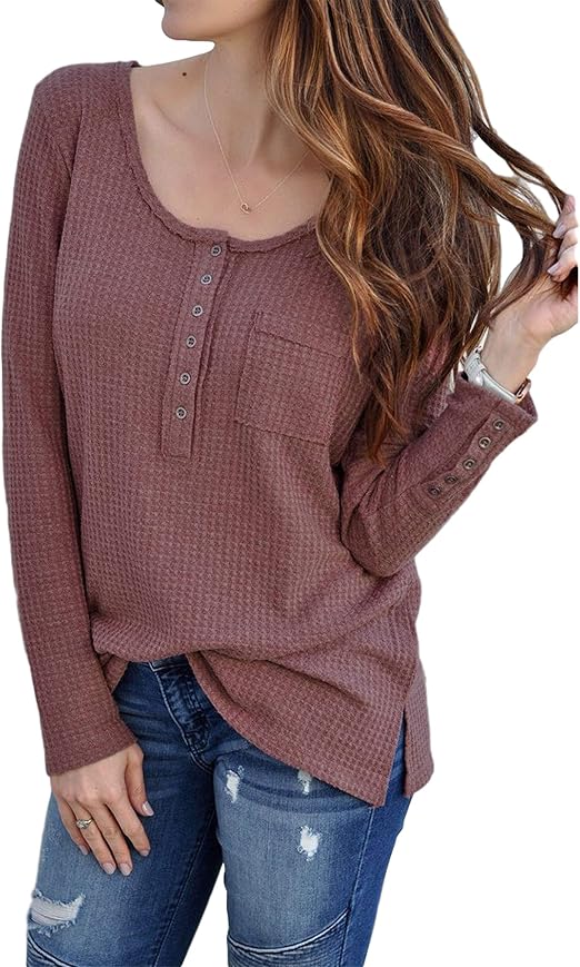 long sleeve knit shirts with pockets