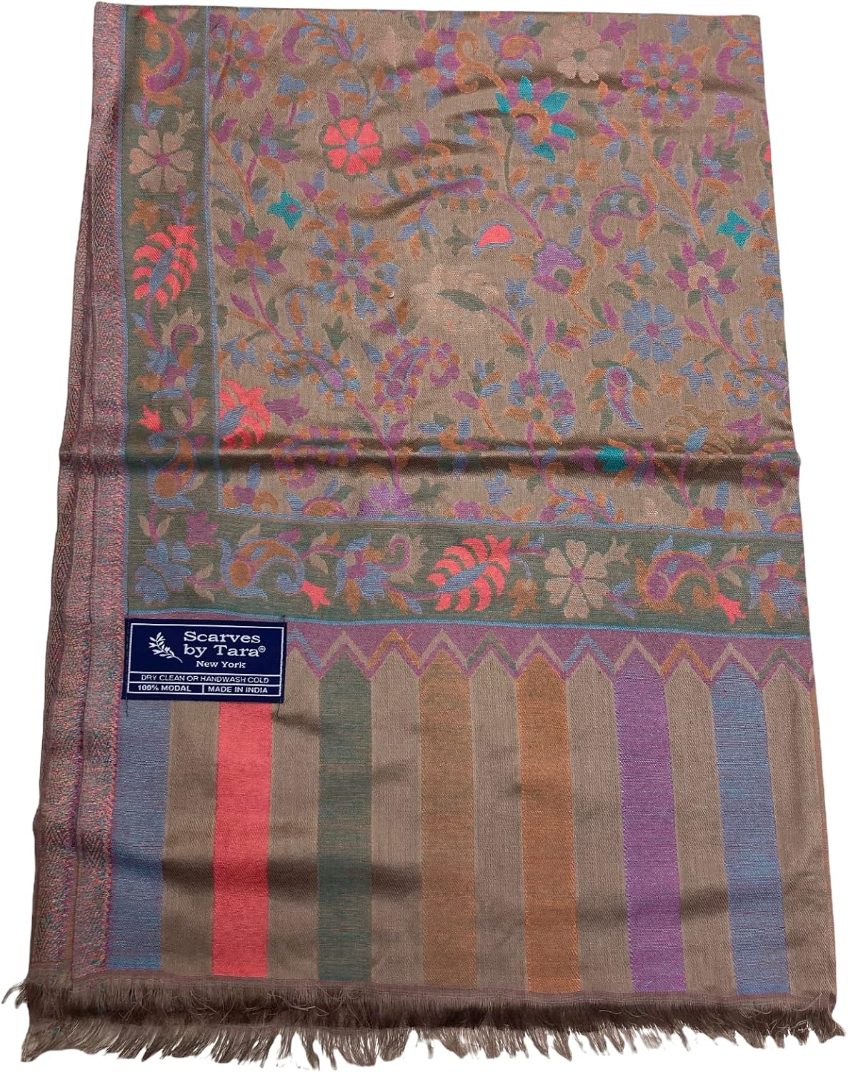 Modal Scarves for Women with Gorgeous Paisley motifs prints with Faux fur Borders Perfect for Fall/Winter.