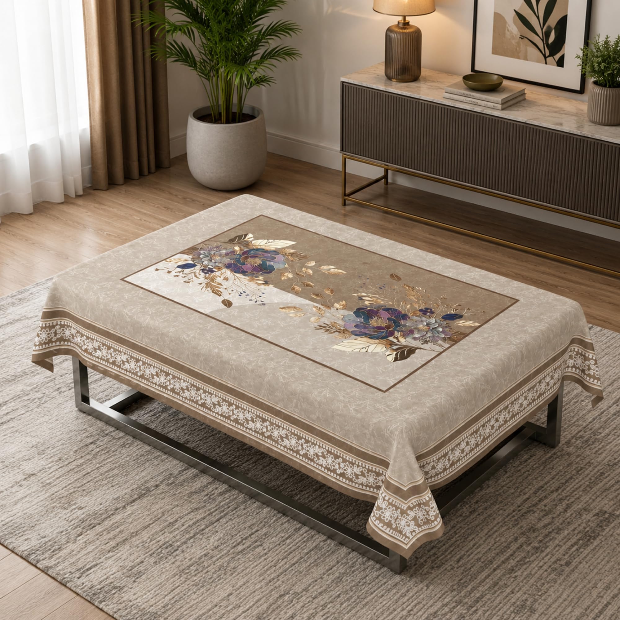 Tarantaran Premium Center Table Cloth with Floral Print | Decorative Furniture Cover-image-40