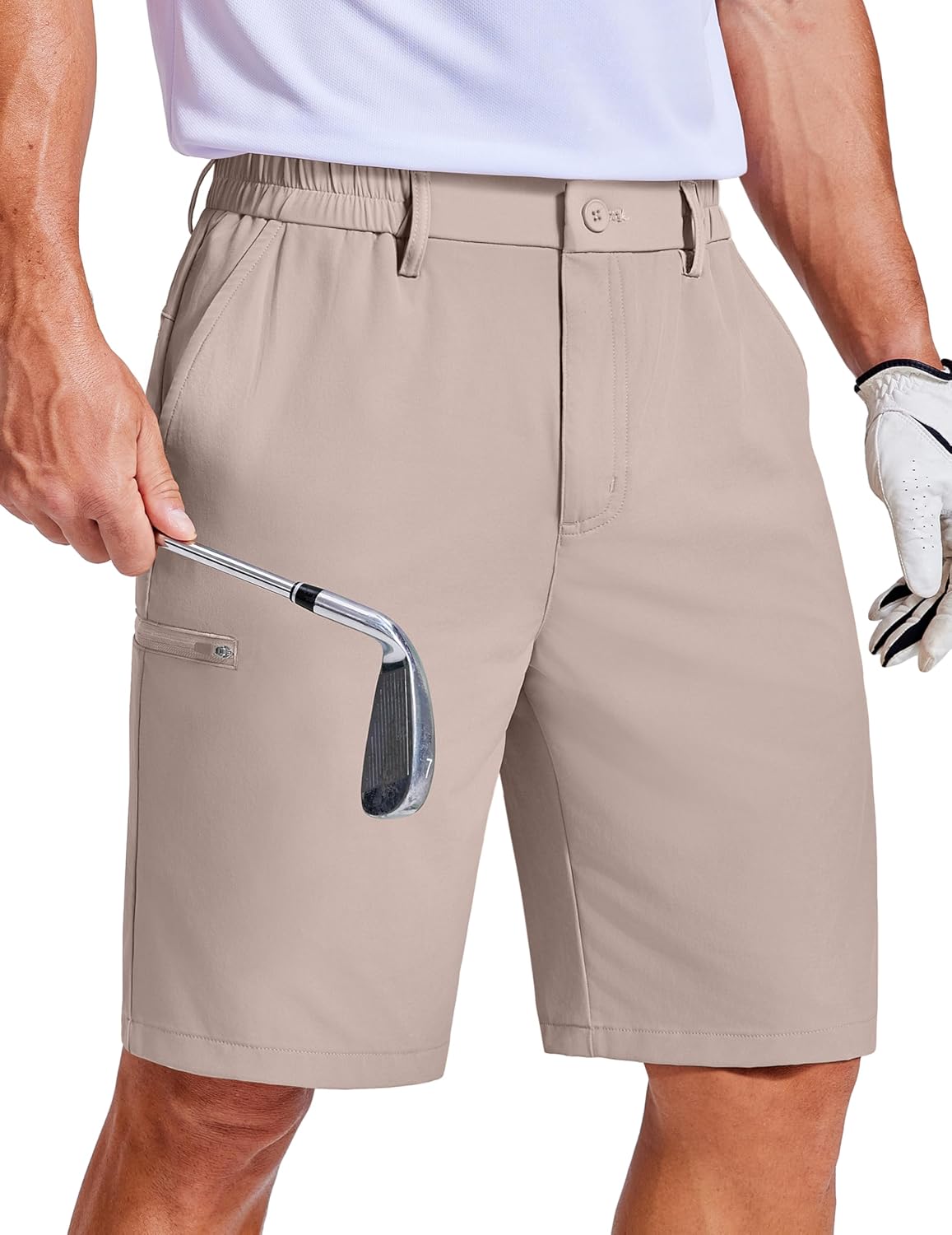 COOFANDY Men's Casual Golf Shorts 9" Lightweight Stretch Quick-Dry Shorts for Hiking Work with 4 Pockets