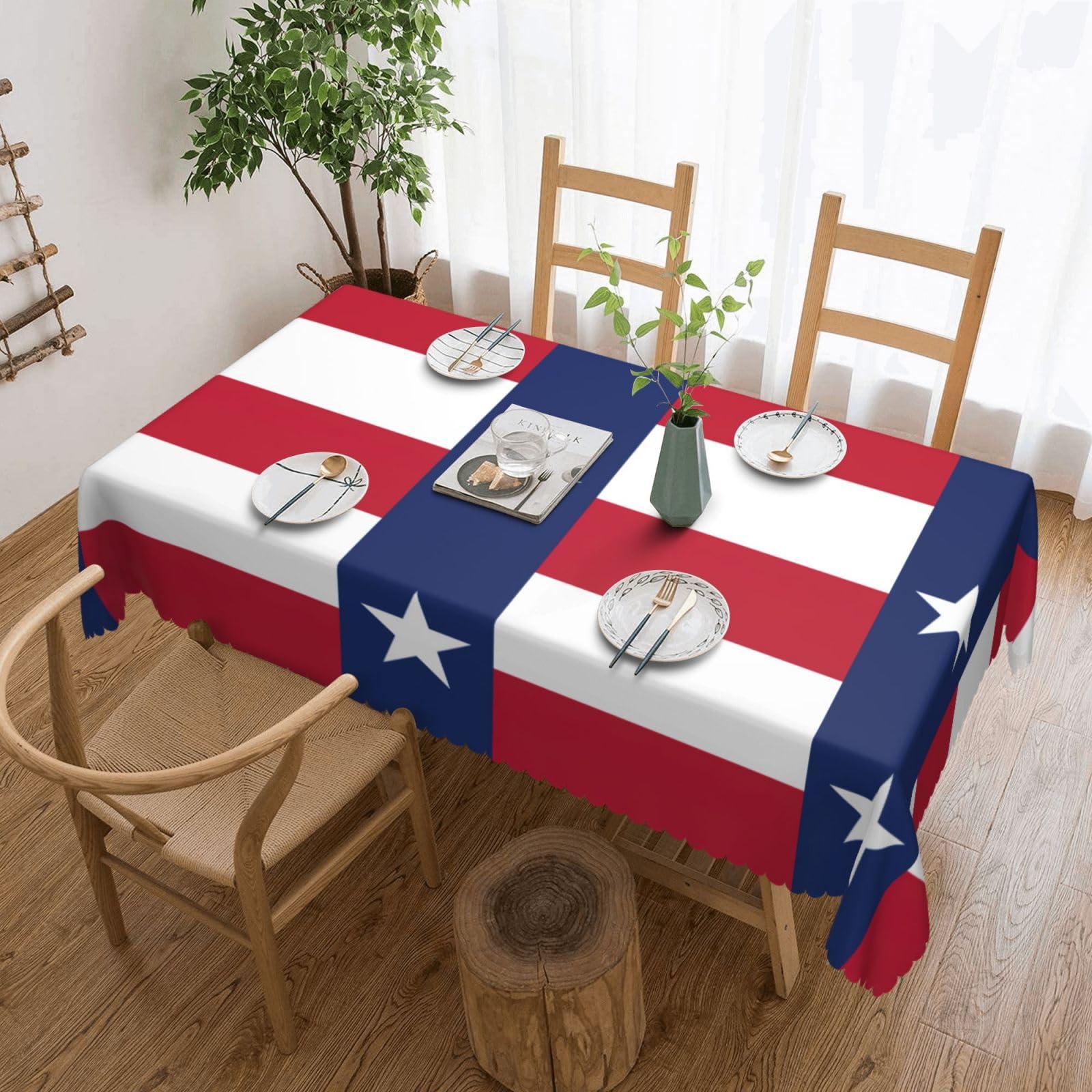 Nappe rectangulaire Texas en tissu imprimé pour buffet et table de dîner