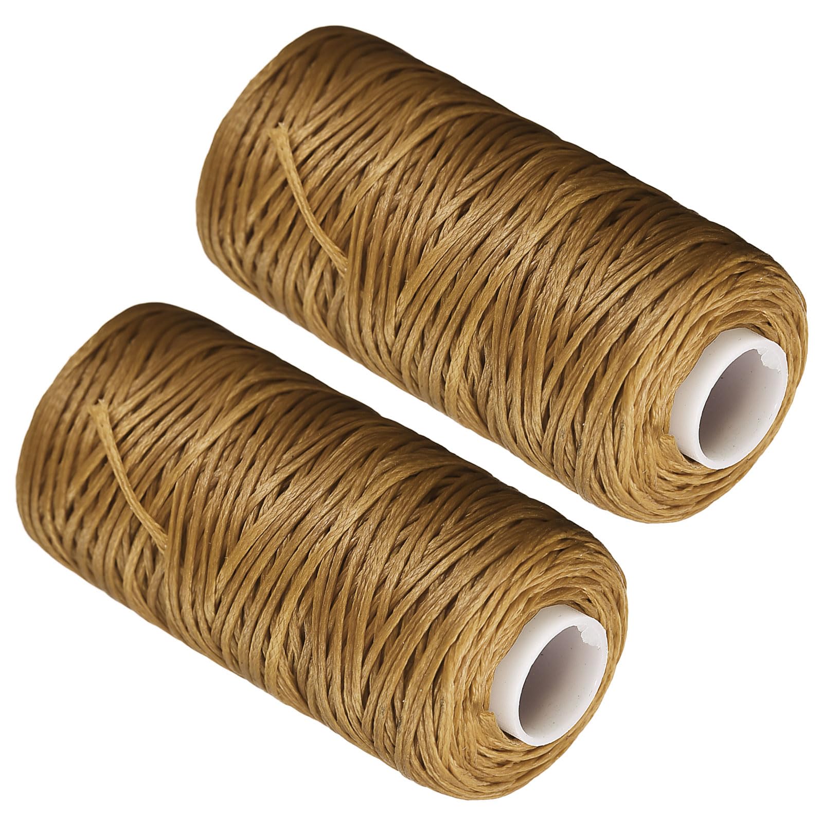 CoCud Leather Sewing Threads, 55 Yards 150D/1mm Thread, Polyester Stitching Thread Golden Brown