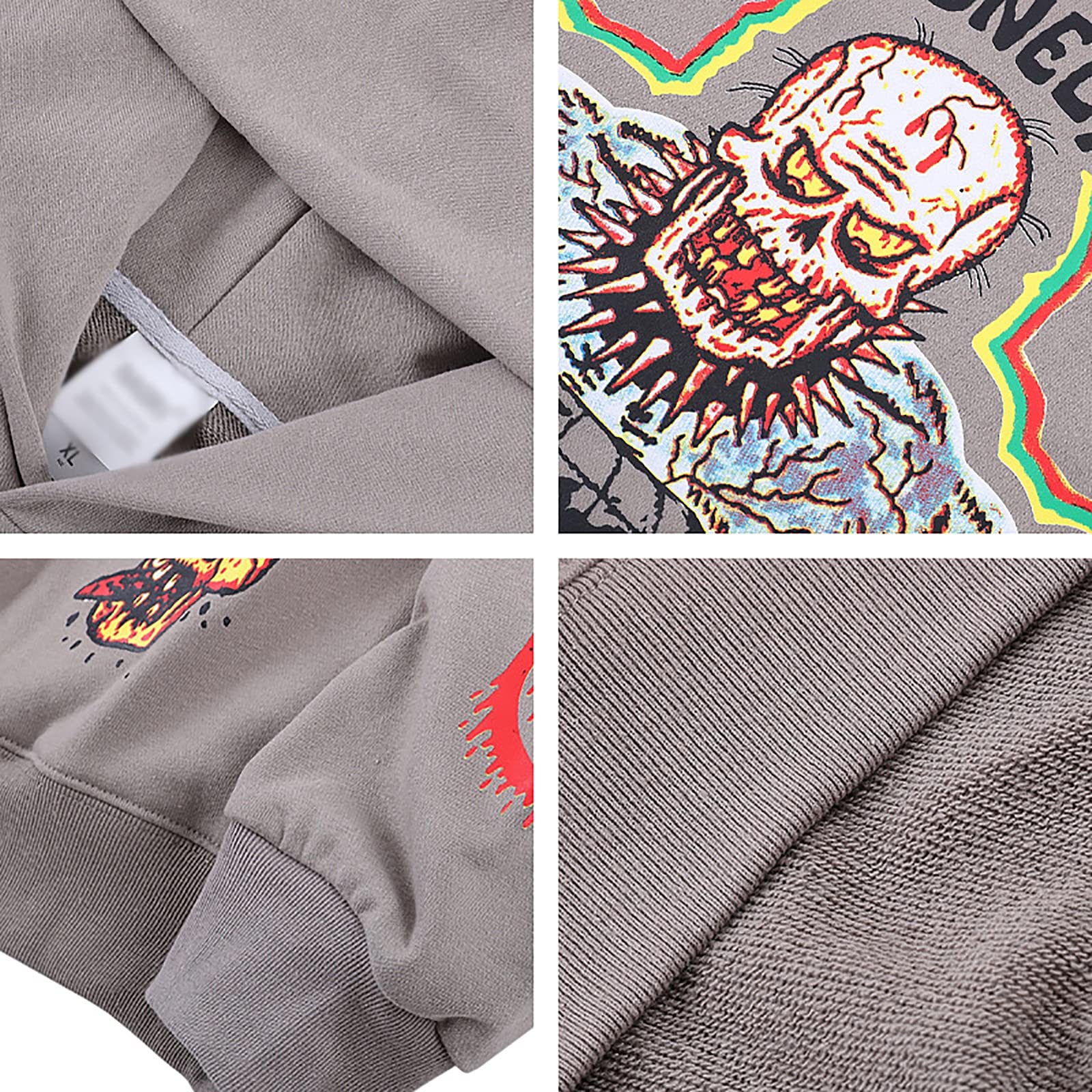 G&F Kanye Felpe con Cappuccio Hip Hop Maglione con Cappuccio Cotone Manica Lunga Maglione Moda Felpe (Color : Gray, Size : M)