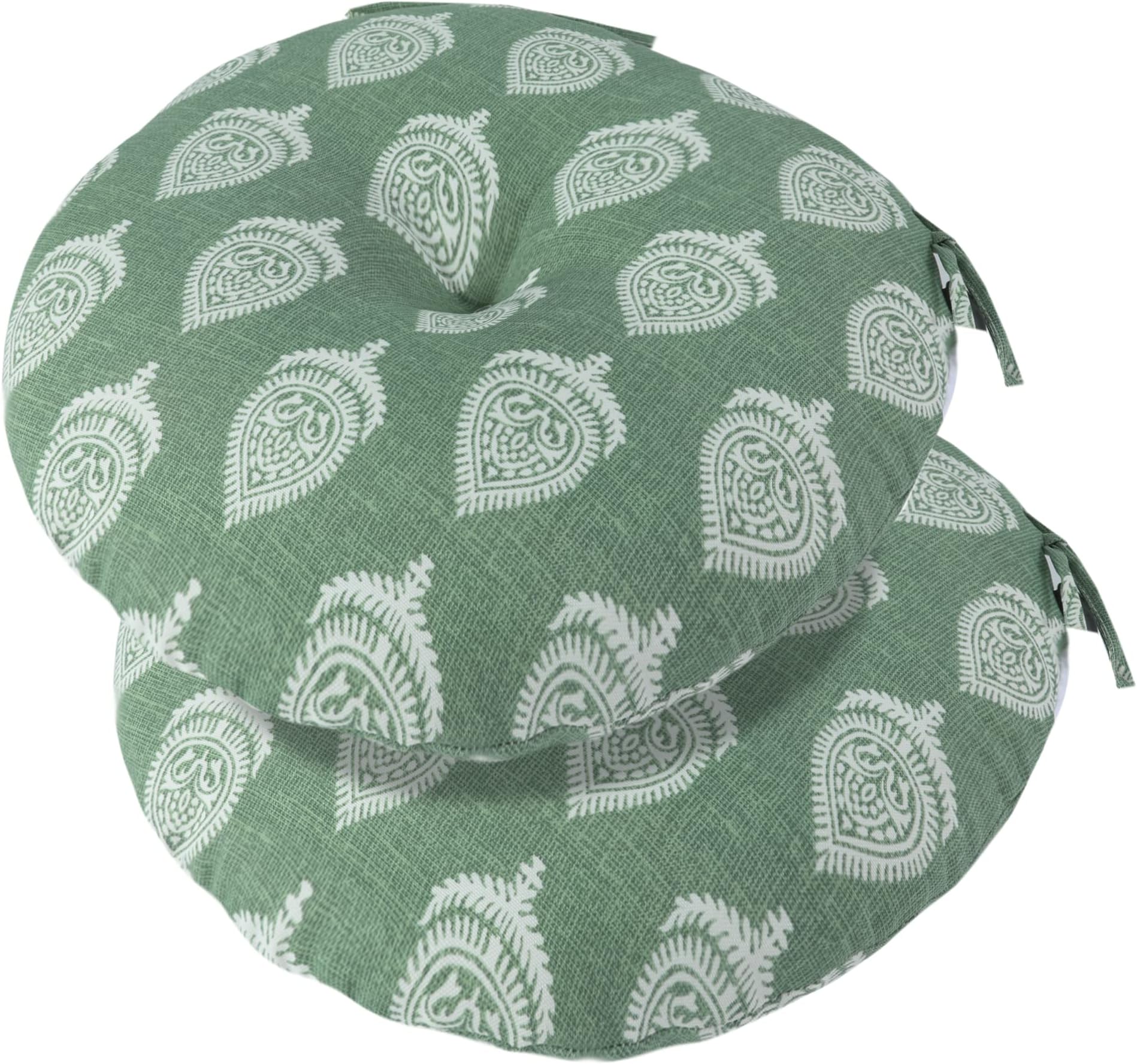 FUNHOME Outdoor Round Bistro Seat Cushions with Ties, Fluffy Tufted Patio Chair Pads