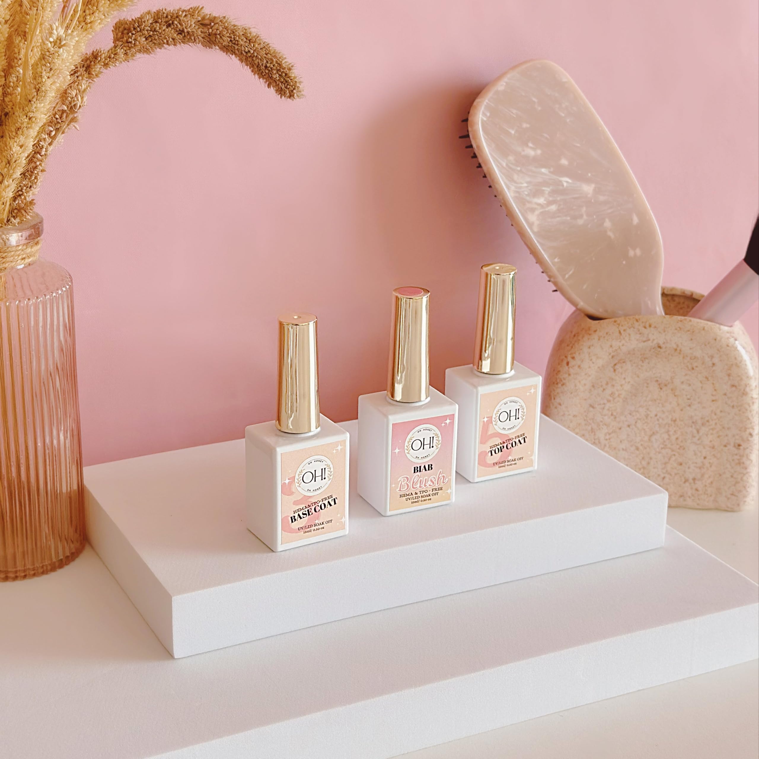 Builder Master Kit- BIAB |3 Items included- Hema/TPO free Base coat, Hema/TPO free BIAB, Hema/TPO free No wipeTop Coat | Long-lasting wear up to +21 days | Self-leveling application with Pro-Grade Precision Brush | High-gloss finish (Blush)-image-17