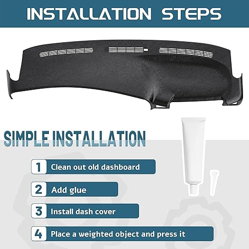 Miniatura 4 de KUAFU Cubierta de tablero compatible con Chevy TahoeSuburbanSilveradoAvalanche GMC YukonSierra 1500 2500 3500 1999-2007, tapa de cubierta