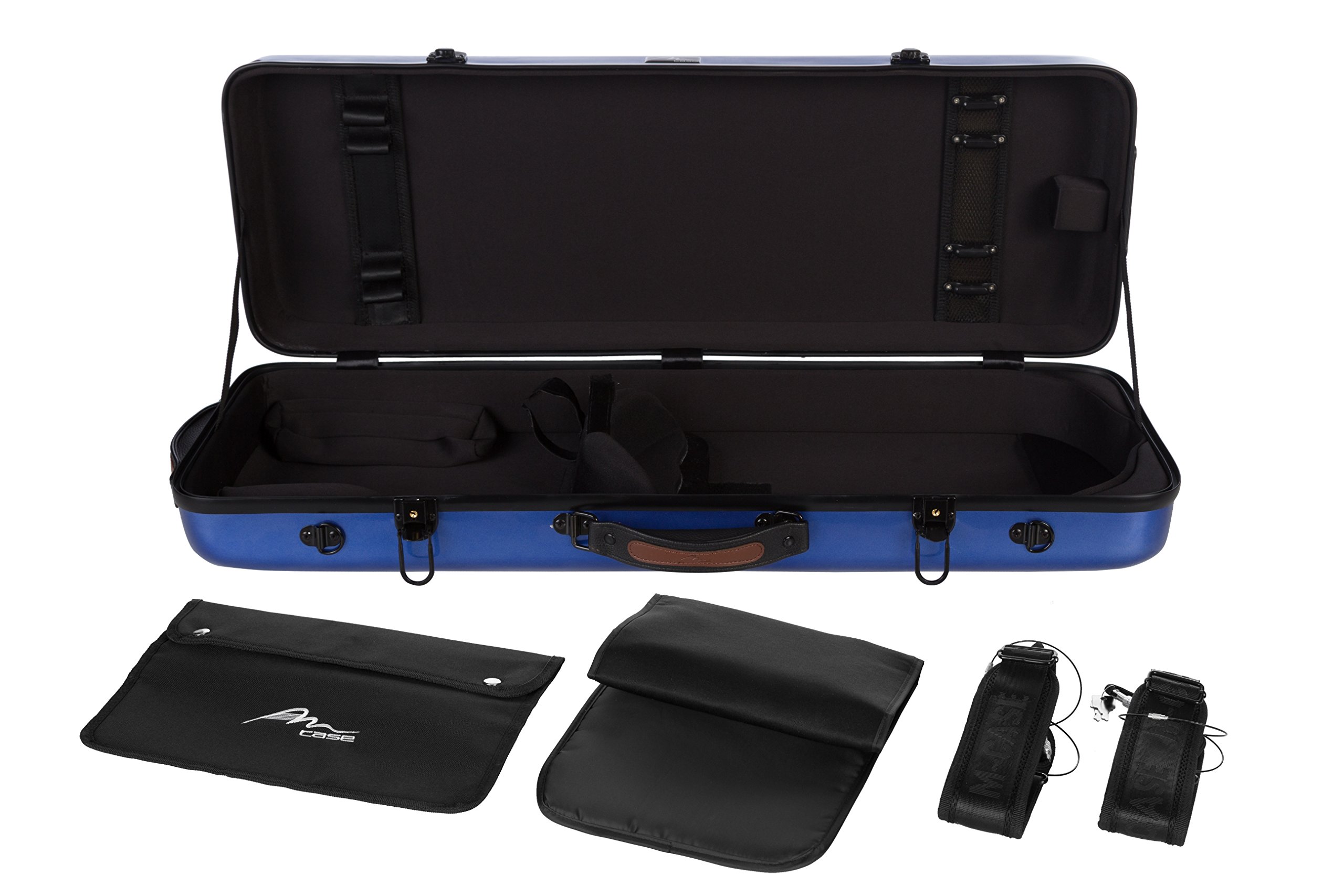 Custodia per Viola Fiberglass 38-43 Oblong blu M-case + borsa musicale