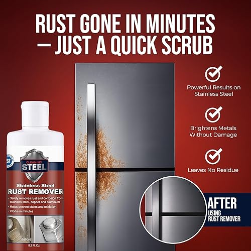 Miniatura 3 de CLEAN MY STEEL Limpiador inoxidable y removedor de óxido concentrado restaura la penetración profunda, acción rápida y fácil de usar (8.5 onzas)