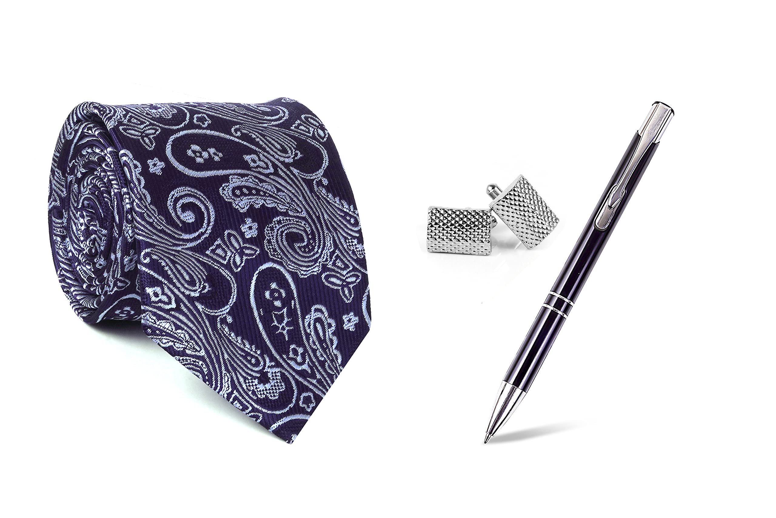 AehtMen's Necktie, Cufflink, Pen Set 1974 TPC Blue