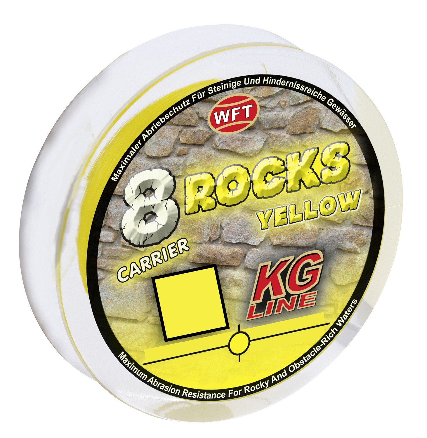 WFT 8 Rocks KG Line – Geflochtene Schnur, 150 m, 0,18 mm, 17 kg, Gelb