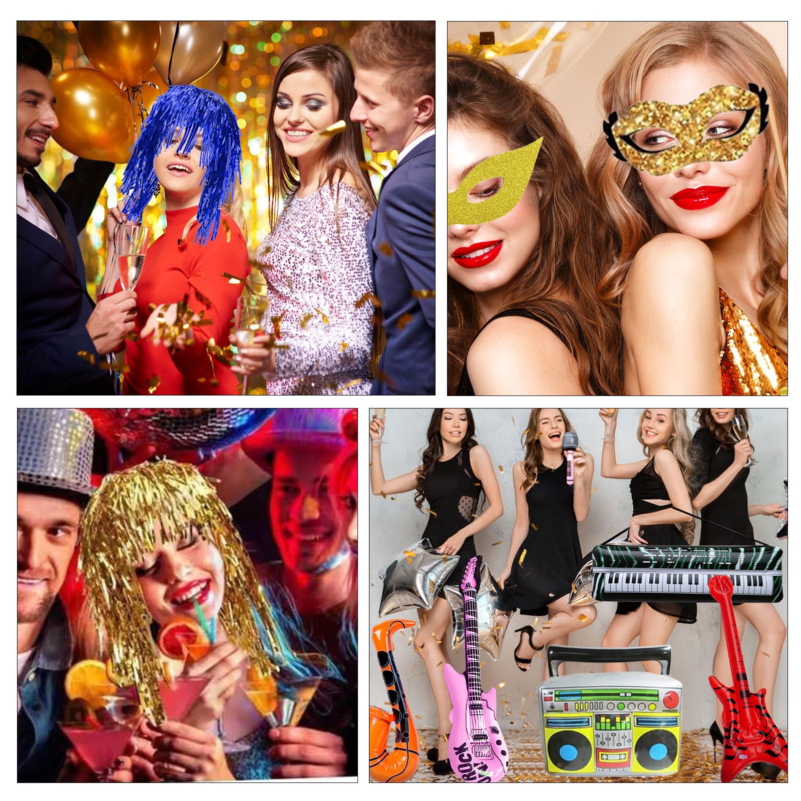 65 pezzi di accessori per feste, accessori per fotobox, accessori per foto per accessori di festa per matrimonio, Halloween, Natale, decorazione da tavolo per compleanno, Carnevale, decorazione per
