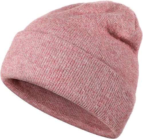 Achiou Gorro de punto para mujer, gorro de esquí de invierno para hombre, gorro cálido con puños, suave y holgado de punto, gorra unisex