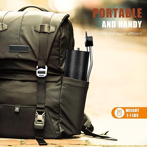 Miniatura 7 de Molinillo de café manual de 0.88 oz, molinillo de café manual CNC de acero inoxidable con ajuste de posicionamiento de doble rodamiento, molinillo