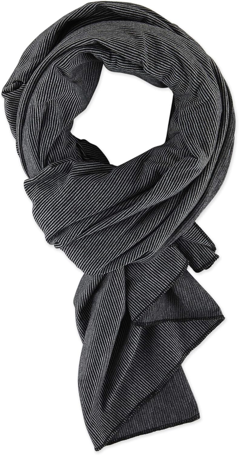 Bucky Jersey Stripe Travel Comfort, Blanket Scarf, Black Stripe (551253)