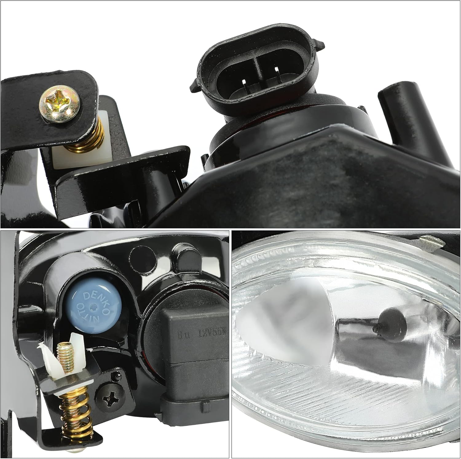 HECASA Fog Lights Compatible with 2006-2008 Honda Civic Coupe & Civic Si Front Bumper Driving Fog Lamps w/Switch Pair Replacement for 08V31SVA111 (Clear Lens)
