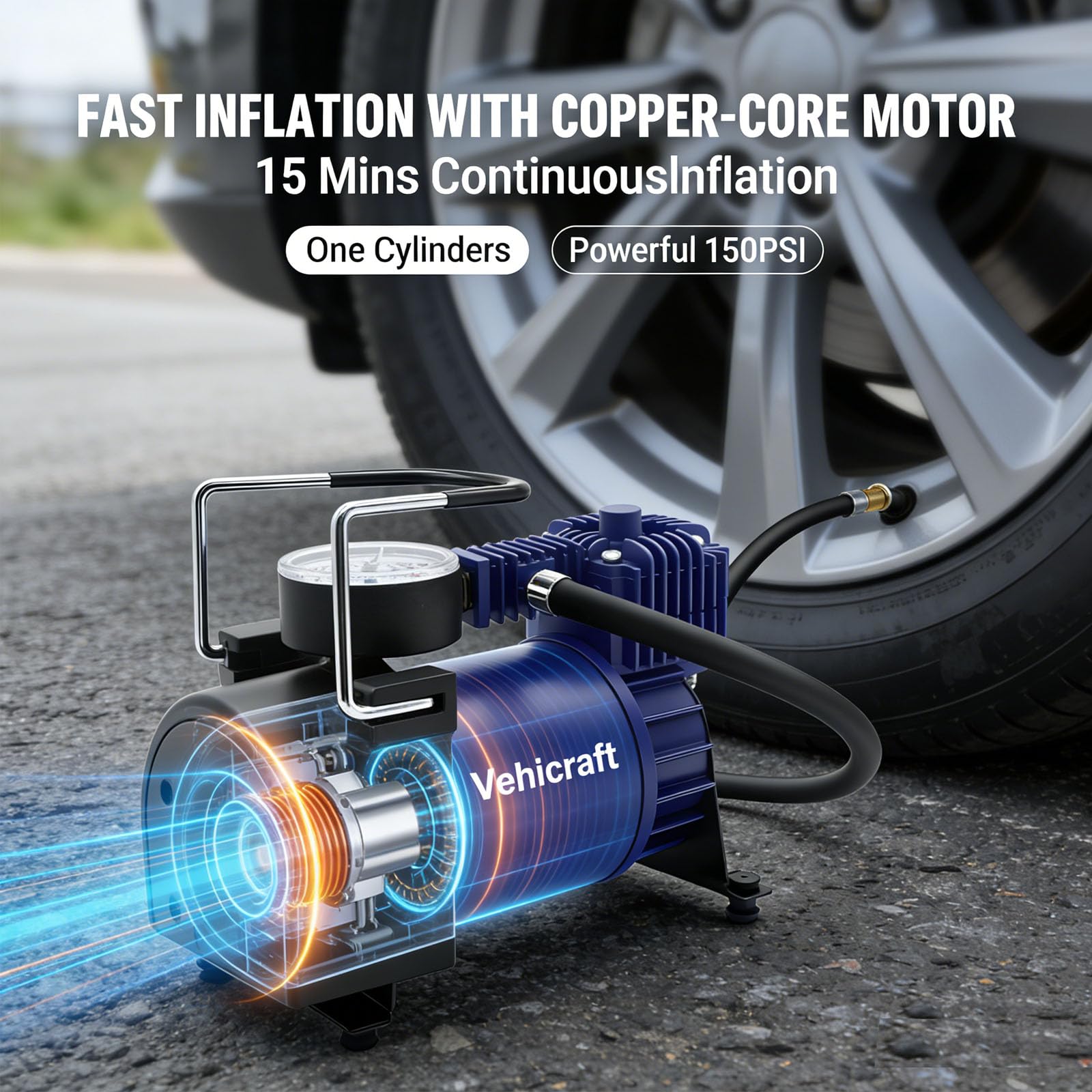 Portable Tire Inflator - Fast & Powerful -2