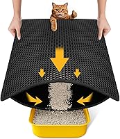 Vista 9 de Tapete para Arena de Gatos-30"X24" Tapete Grande para Caja de Arena Atrapante para Gatitos EVA Diseño de Panal de Doble Capa, A Prueba de Orina e