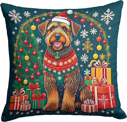 Miniatura 9 de Caroline's Treasures DAC1089PW1818 White Pit Bull Terrier Christmas Fabric Decorative Pillow Machine Washable, Indoor Outdoor Decorative Pillow for