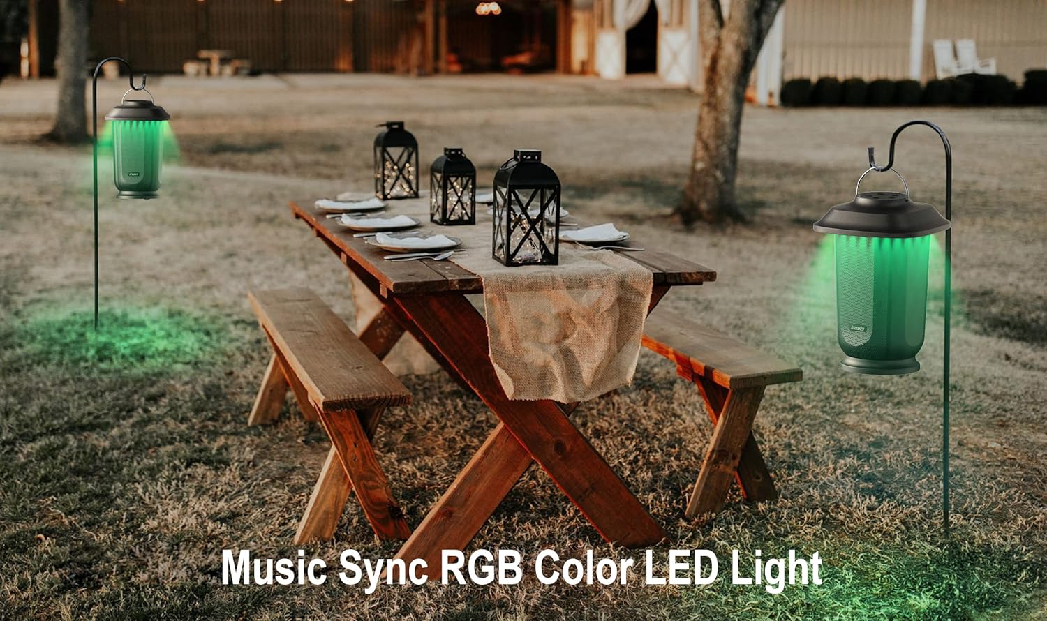 Sky Tower Bluetooth Speaker with LED Lights, Wireless Loud Stereo Sound Lantern Speakers, TWS True Wireless Stereo Pairing Patio Speakers