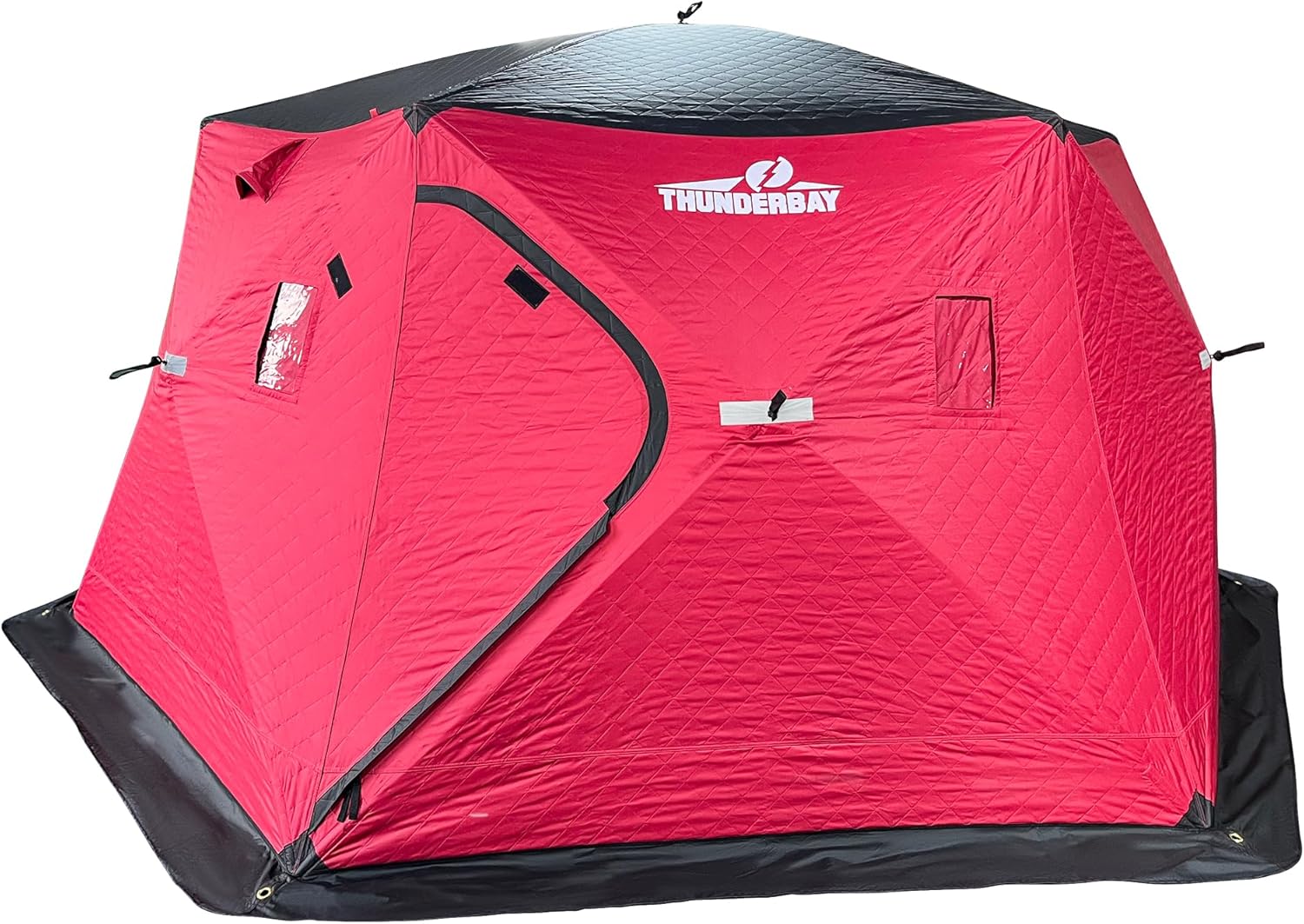 THUNDERBAY Ice Cube Series Pop-Up Hub-Style Ice Fishing Shelter, 68-112 Square Feet of Fishable Area, Portable 6-8 Person Ice Shanty