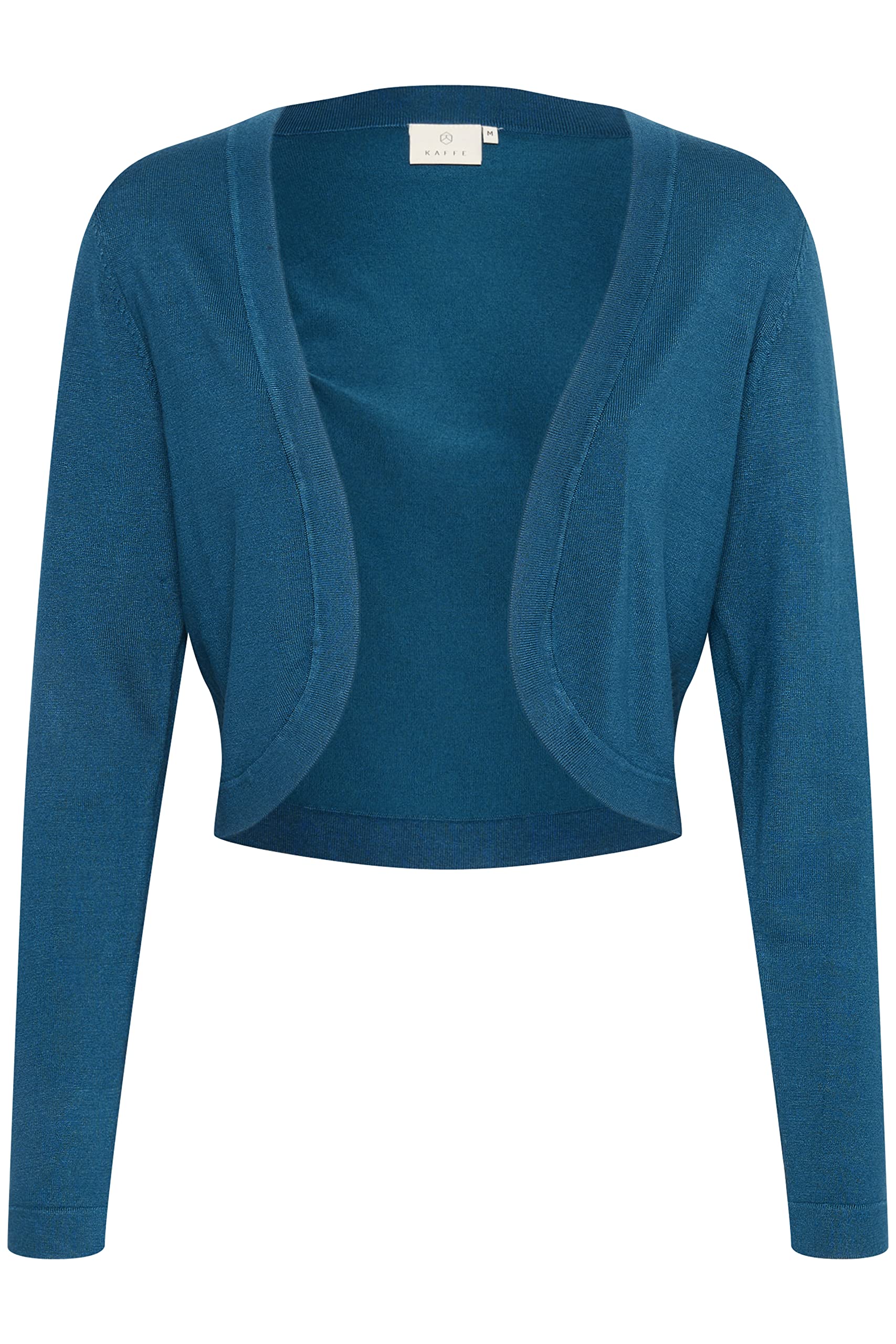 KAFFE Damen Damen Langarm Bolero Cropped Length Slim Fit Rounded Edge Strickjacke