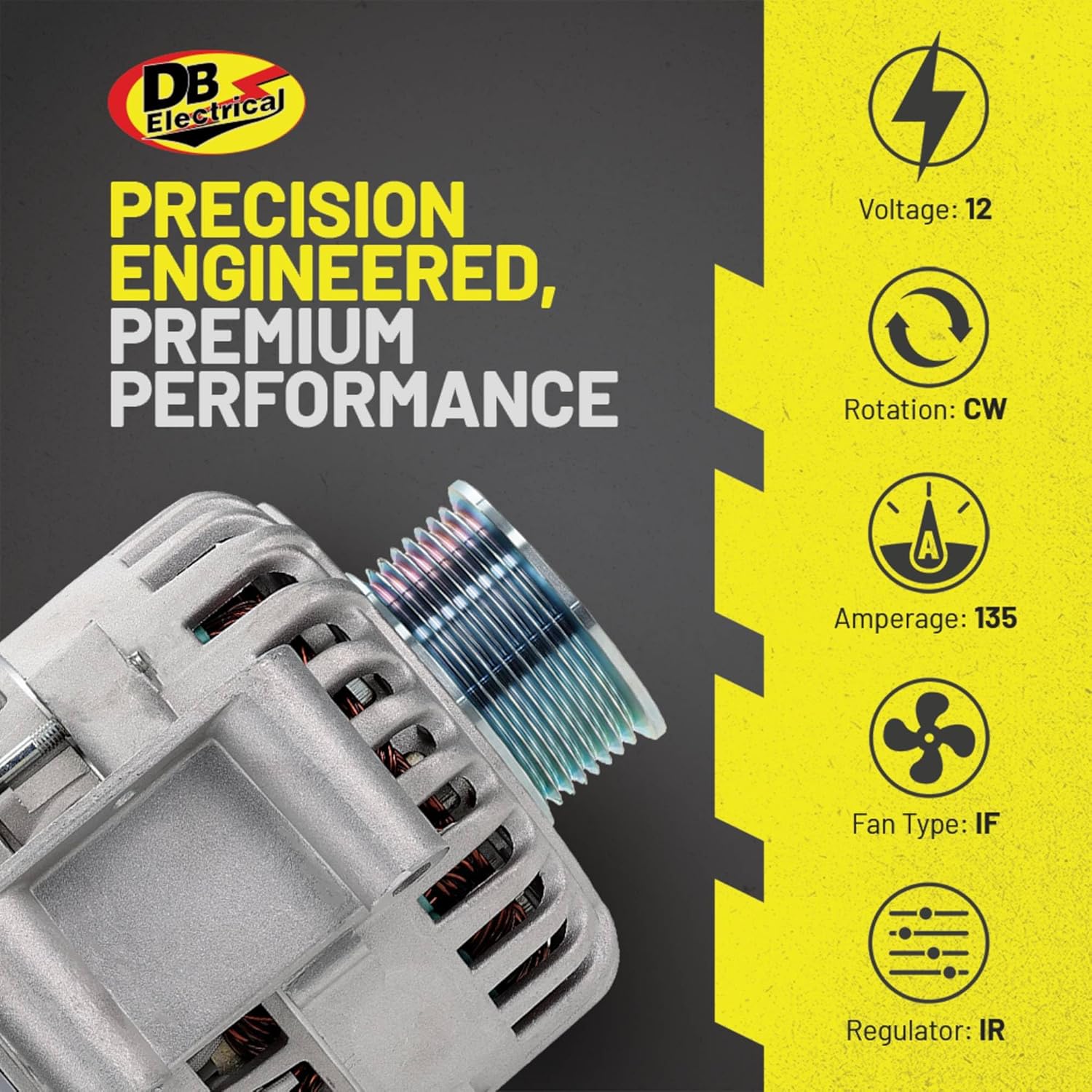 DB Electrical 400-14088 12V 135A Alternator Compatible With/Replacement For Ford F-250 Super Duty 2003-2005, F-350 Super Duty 2003-2005, E-350 Club Wagon 2004-2005 334-2610, 334-2735A, 335-1145