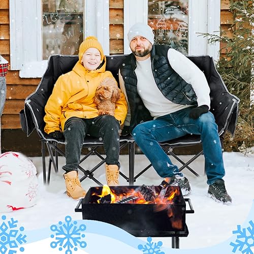 Miniatura 8 de LILYPELLE Oversized Double Camping Chair, Extra Wide 2 Person Camping Chair Loveseat, Heavy Duty Padded Camping Couch, Portable Folding Chair wCarry