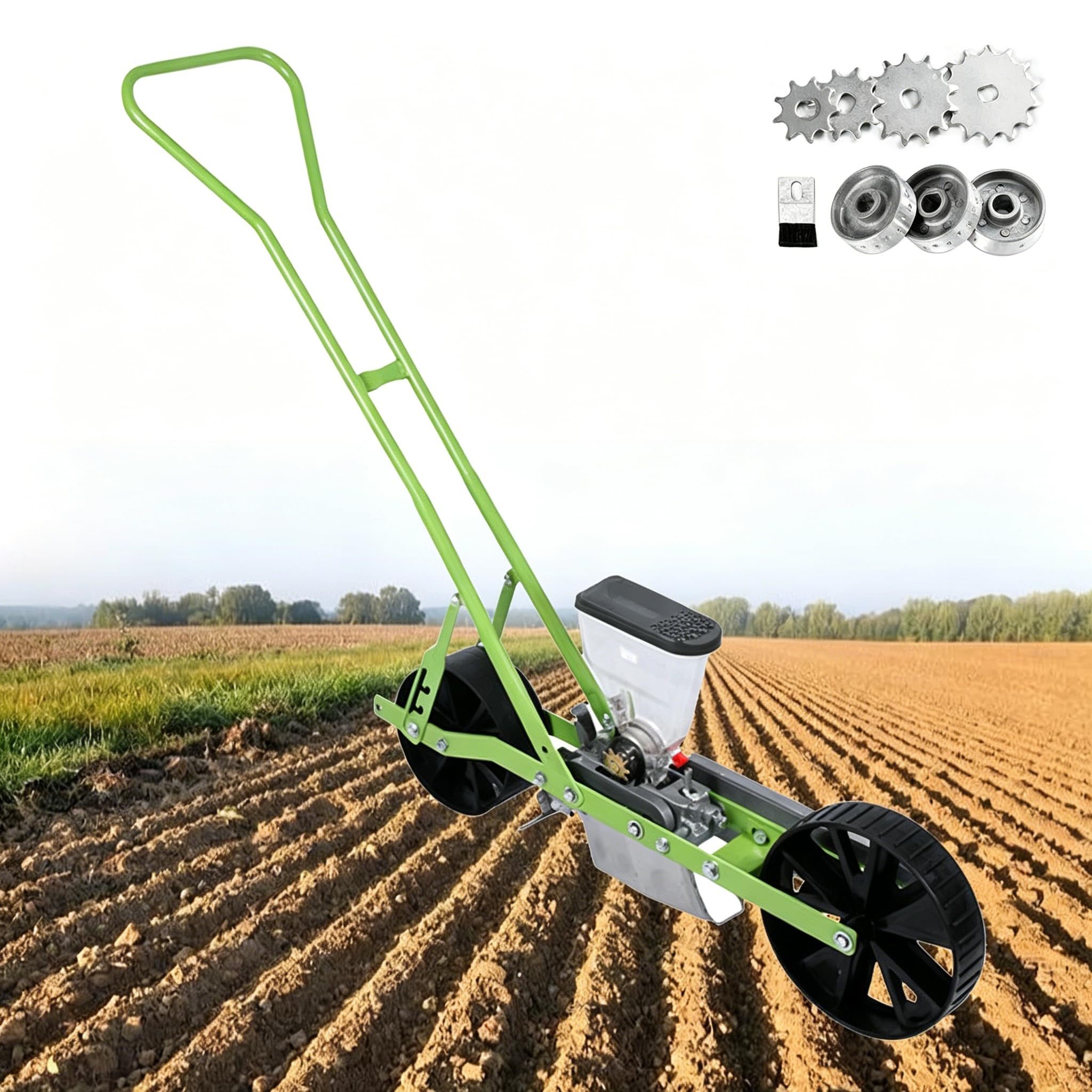Sembradora Manual Para Huertos | Jardinera En Hileras: Espacio Entre Hileras, Espacio Y Profundidad Entre Plantas Ajustables | Sembradora Agrícola Para Semillas De Flores Y Verduras De 1-6mm 1Row