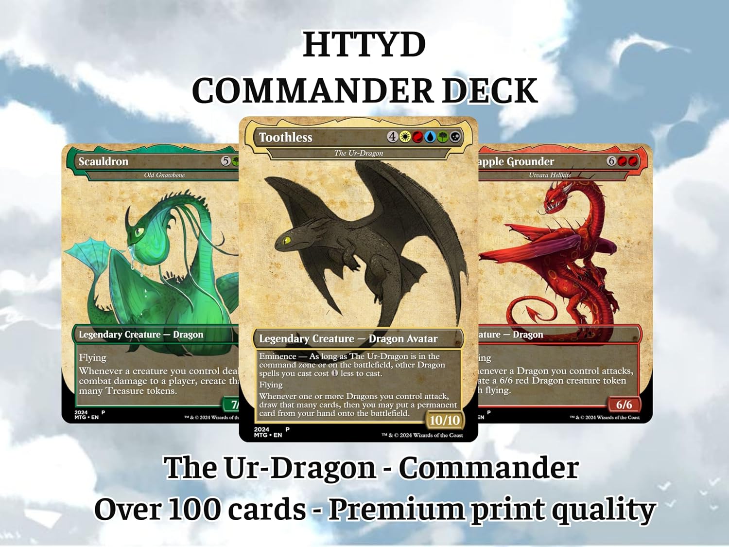 How to Lean Your Own Dragon Commander Deck | Dragon Card | Fan Made EDH Proxy • 100 MTG Cards Premium Set (Card Plus Leather Case)