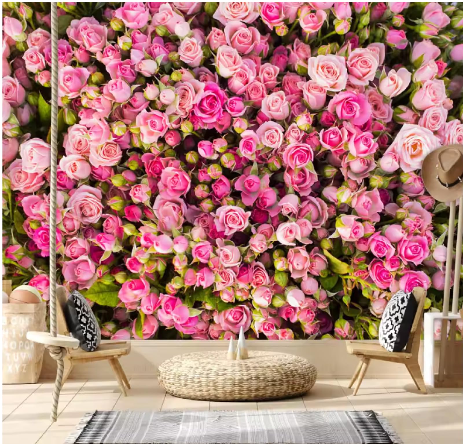 Tapety dekoracja salonu tapety wystrój domu czerwona róża kwiatowy mural tapeta 3D, 3D, 200 x 140 cm