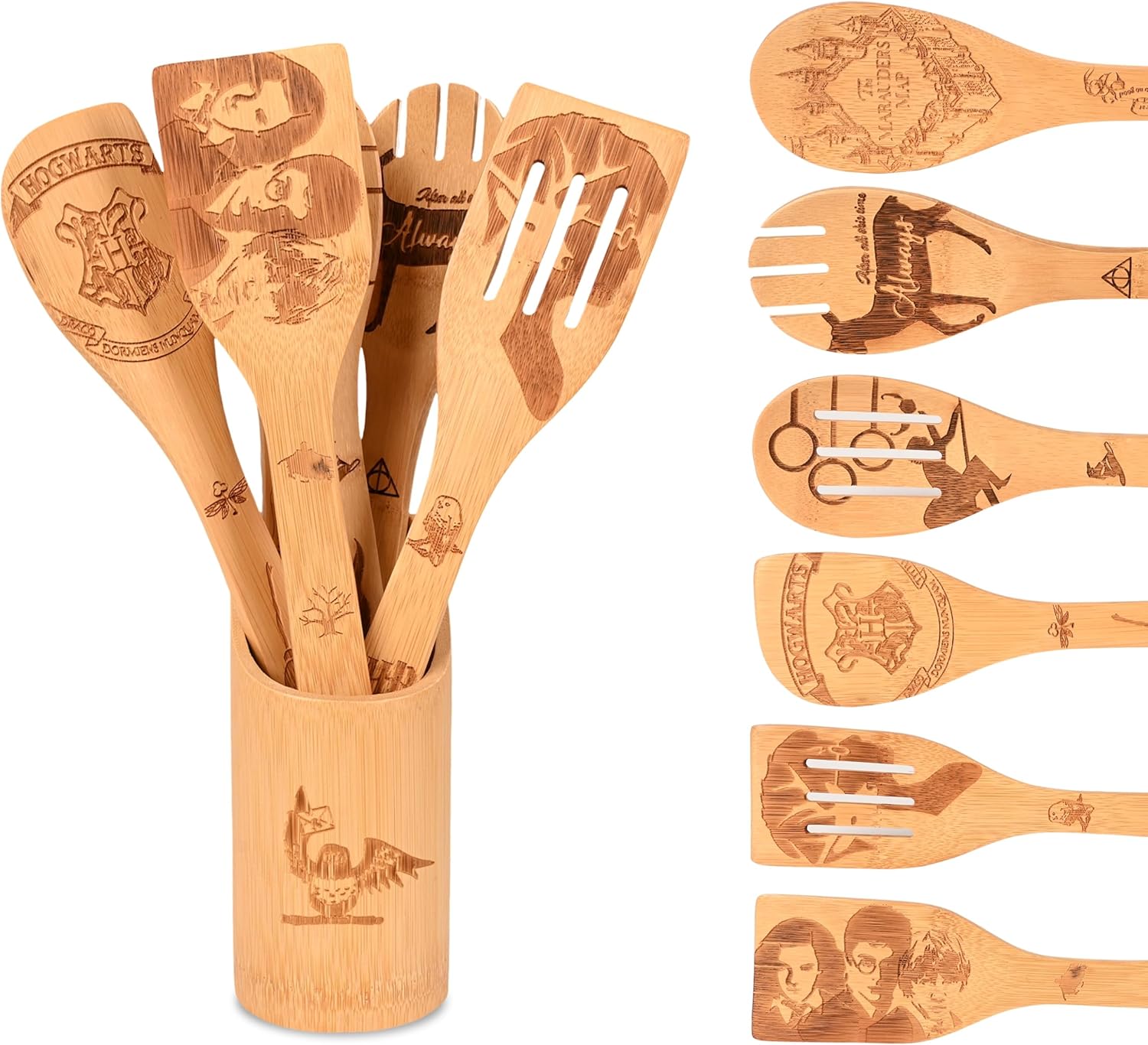 7PCS Gifts for Women Kitchen Accessories Wooden Spoons for Cooking Utensils Set 7pcs Magic Spoon for Housewarming-Wooden Spatula for Birthday Gift