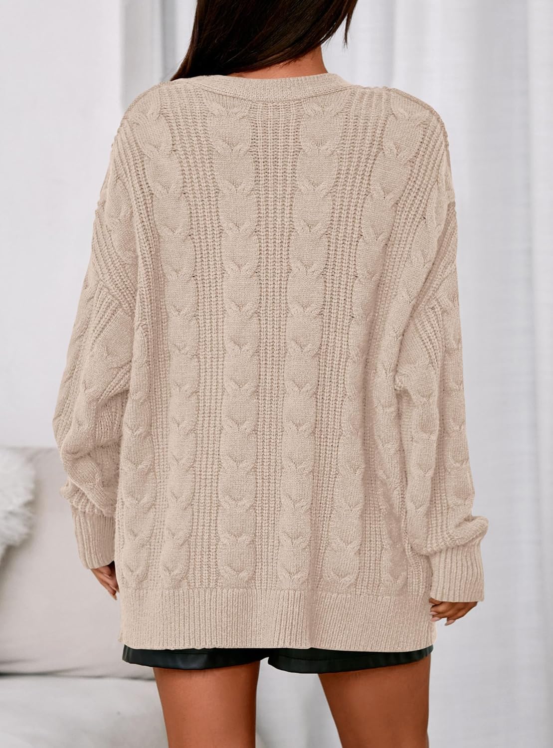 PRETTYGARDEN Womens Chunky Cardigan Sweaters 2025 Fall Oversized Cable Knit Long Sleeve Open Front Cardigans Winter Clothing - Image 5