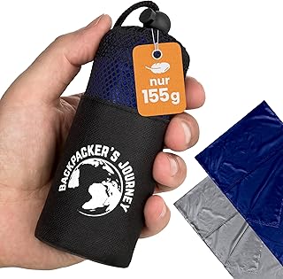 Backpacker's Journey Hüttenschlafsack (ab 155g), ultraleichter und platzsparender Reiseschlafsack aus Polyester. Ideal für Backpacking, Hostels und Hütten