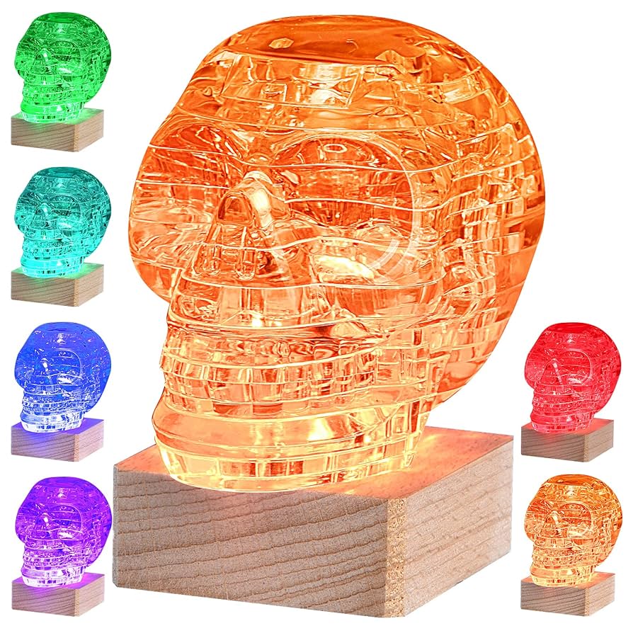 Amazon | 3Dスカルクリスタルパズル スカルアセンブリ 頭蓋骨 頭