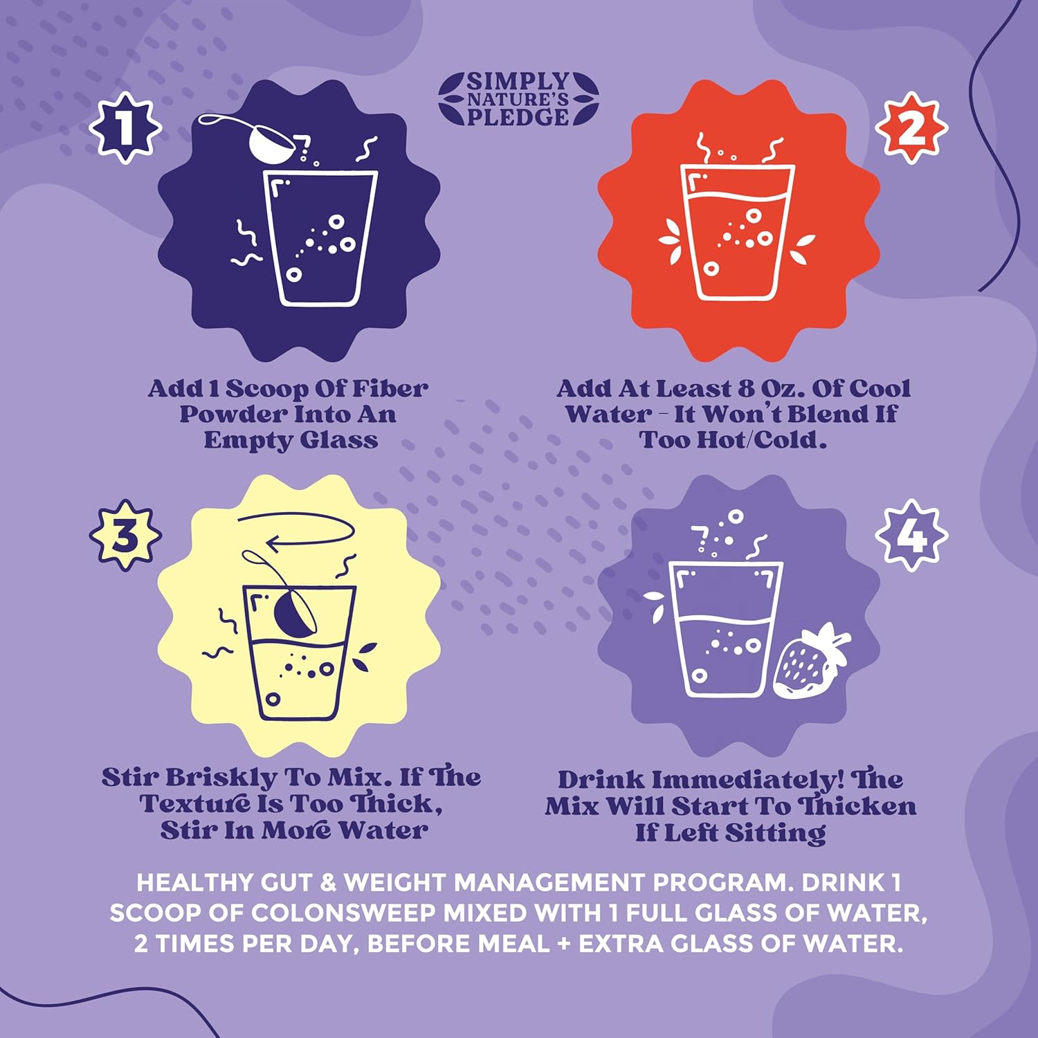 ColonSweep - Strawberry Flavored Probiotic Psyllium Husk Powder Colon Cleanser - 7.8 oz. Gluten Free Fiber Supplement Support for Gut Health - Colon Cleanse for Bloating Relief & Detox - 30 Servings