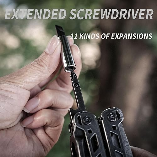 Miniatura 9 de Multiherramienta, alicates con resorte 25 en 1, multiherramienta, cada herramienta con bloqueo de seguridad, multiherramienta de acero inoxidable,