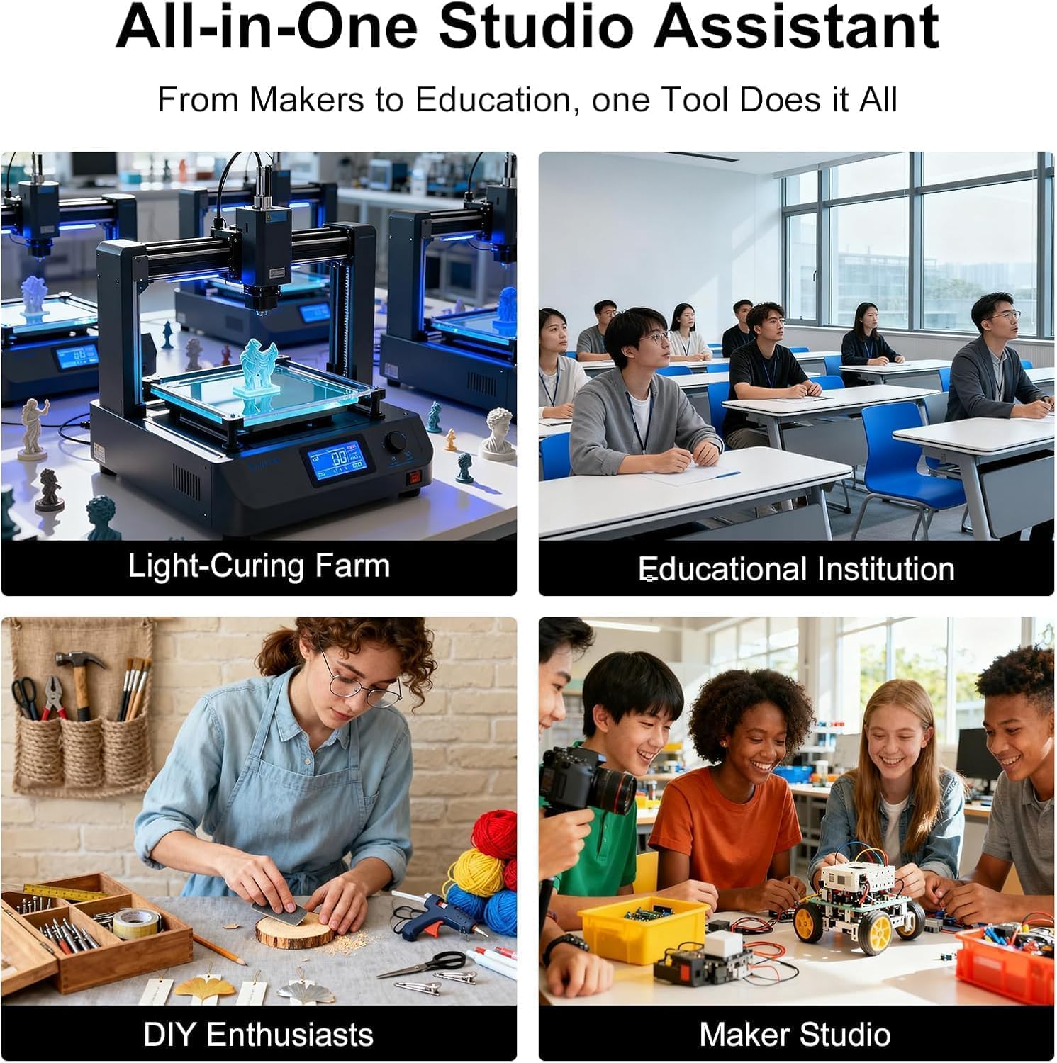 Two Trees U2 Ultrasonic Cutter 40kHz Handheld Precision Cutting Tool with Built-in Light and Digital Display. Cuts Leather, Plastic, Wood, Rubber, EVA, Carbon Fiber, and Various DIY Projects.